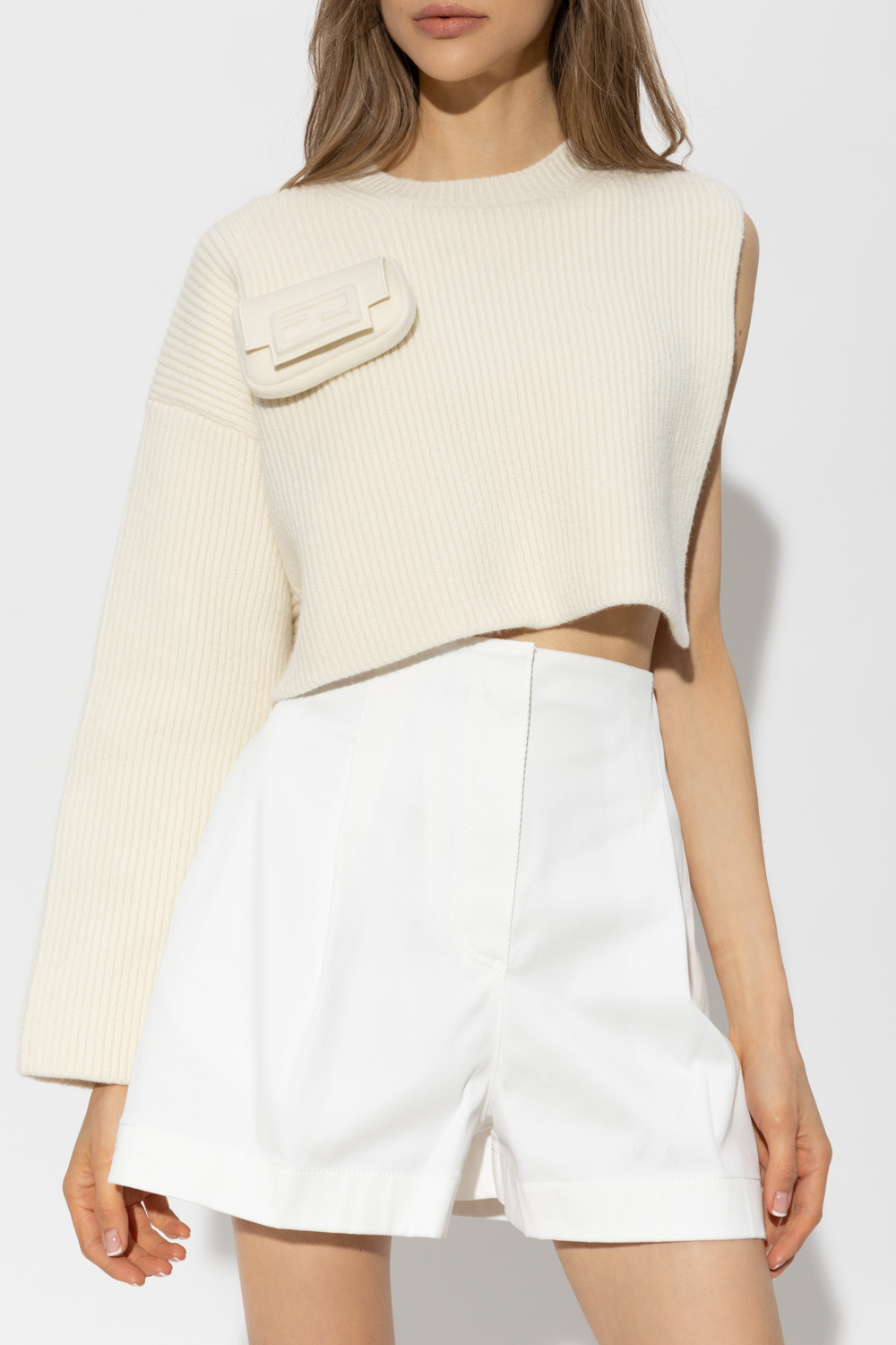 Cream fendi ruffle neck blouse Fendi - GenesinlifeShops HK - FENDI